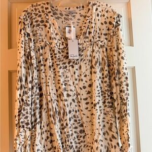 Raile Leopard Print Blouse NWT 2X